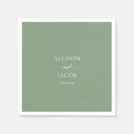 Chic Sage Green Wedding Napkins