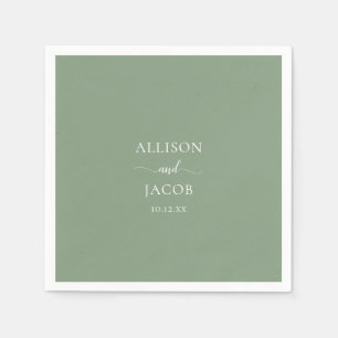 Chic Sage Green Wedding Napkins
