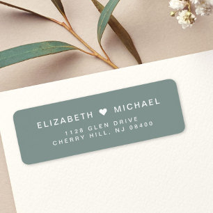 Chic Sage Green Wedding Return Address Label