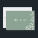 Chic Sage Green White Floral Thank You Note Card<br><div class="desc">Chic Sage Green White Floral Thank You Note Card</div>