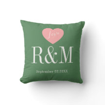 Chic sage green white monogram wedding keepaske