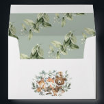 Chic Sage Green Woodland Animals Return Address Envelope<br><div class="desc">This elegant design features soft sage green watercolor greenery,  adorable forest animals and modern lettering</div>