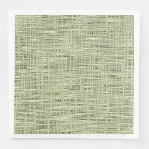 Chic Sage Herb Green Faux Jute Fabric Pattern Paper Dinner Napkins