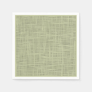 Chic Sage Herb Green Faux Jute Fabric Pattern Paper Napkins