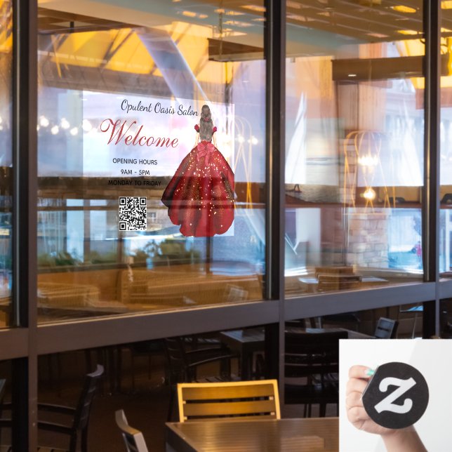 Chic Salon Glamorous Luxury Salon Window Decal (Restaurant Window)