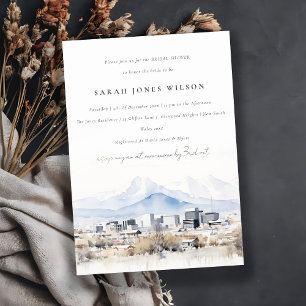 Chic Salt Lake City Utah Watercolor Bridal Shower Invitation