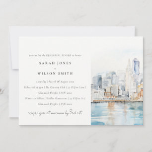Chic San Francisco Landscape Rehearsal Dinner Invitation