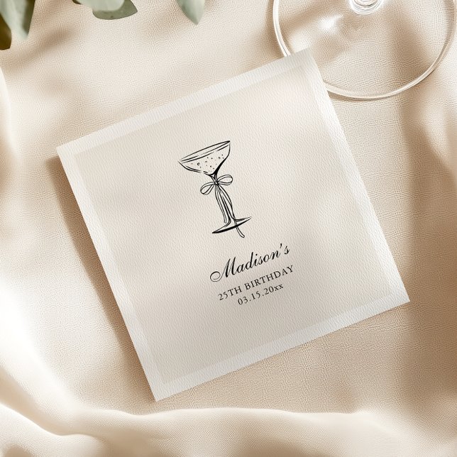 Chic Sand Champagne Birthday Party  Napkins (Creator Uploaded)
