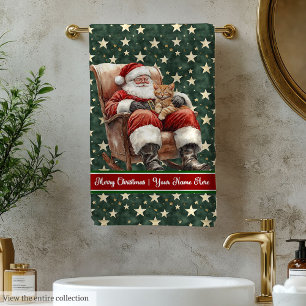 Chic Santa Claus Christmas Bath Towel Set