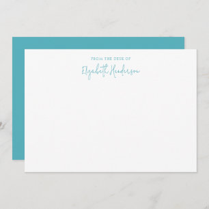 Chic Sapphire Blue Script Note Card