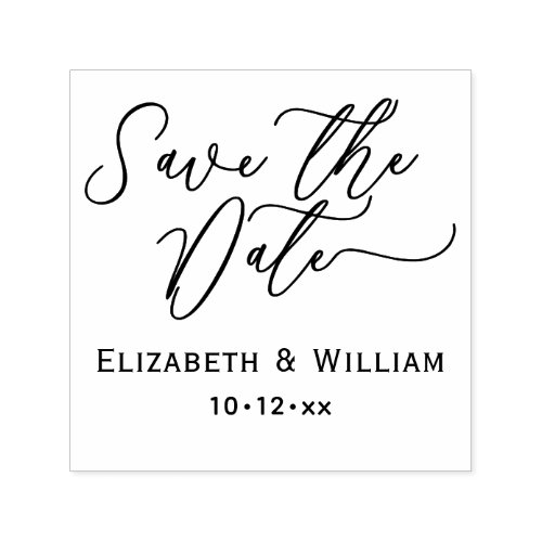 Chic Save the Date Wedding Typography 1 Name Date Self_inking Stamp