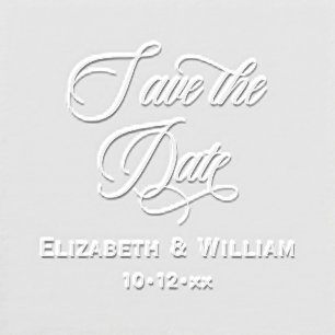 Chic Save the Date Wedding Typography #2 Name Date Embosser