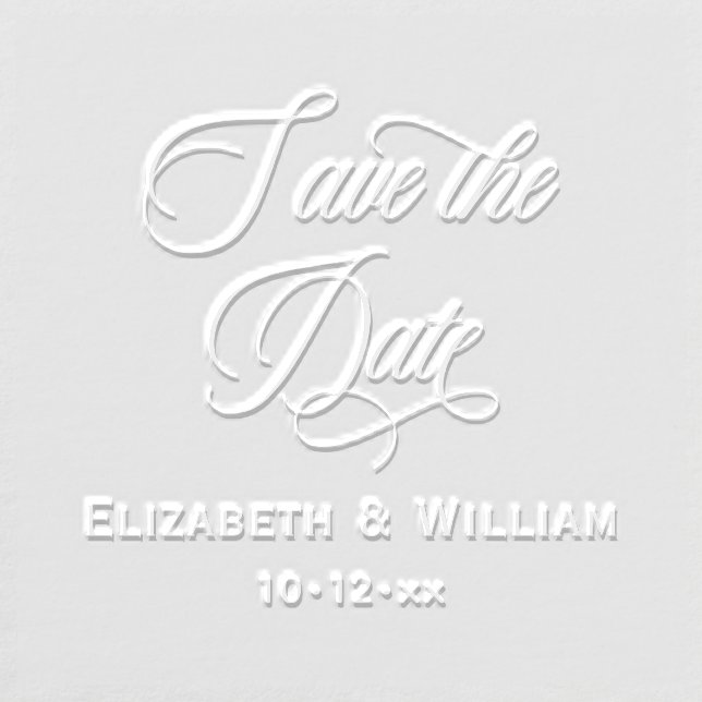 Chic Save the Date Wedding Typography #2 Name Date Embosser (Design)
