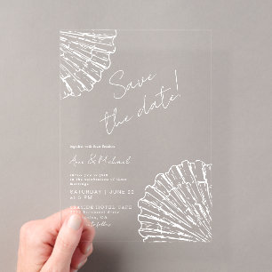 Chic Scallop Shell Save The Date Elegant Wedding