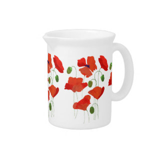 Chic Scarlet Field Poppies Small Jug or Pitcher