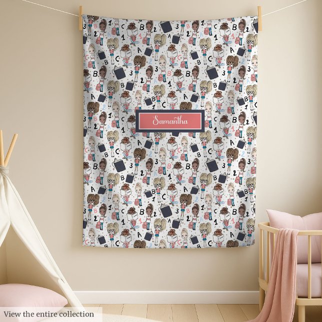 Chic school blanket with pastel colors for girls (Chic school blanket with pastel colors for girls)