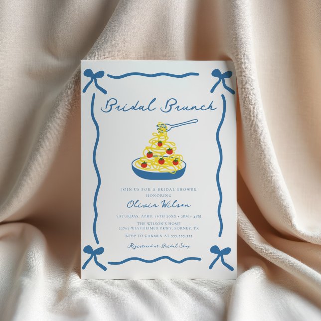 Chic Scribble Bow Italian Bridal Shower Invitation (Creator Uploaded)