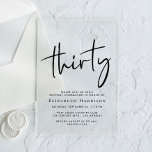 Chic Script 30th Birthday Party Acrylic Invitations<br><div class="desc">Elevate your 30th birthday party with this clear acrylic invitation featuring "thirty" in a chic script,  your name in elegant serif typography and the party details in simple,  modern lettering, </div>