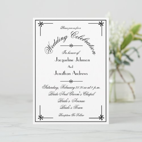 Chic Script All In One RSVP Email Website Wedding  Invitation