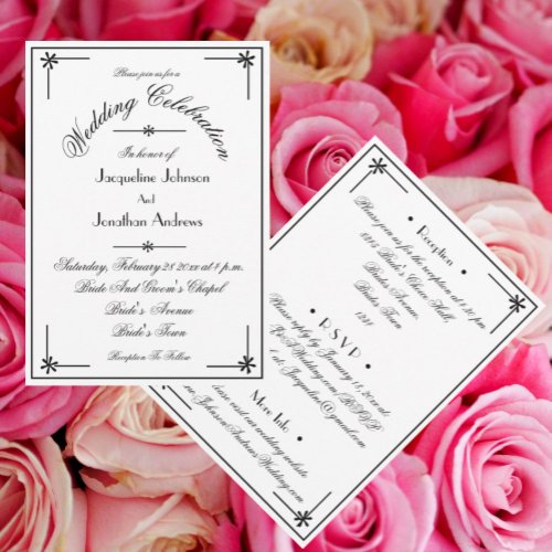 Chic Script All In One RSVP Email Website Wedding  Invitation