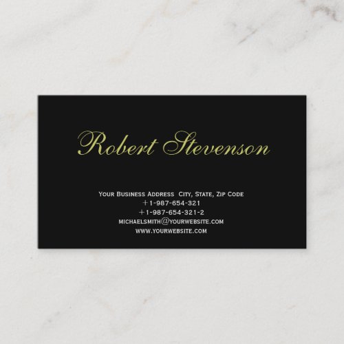 Chic Script Black Interior Designer Business Card