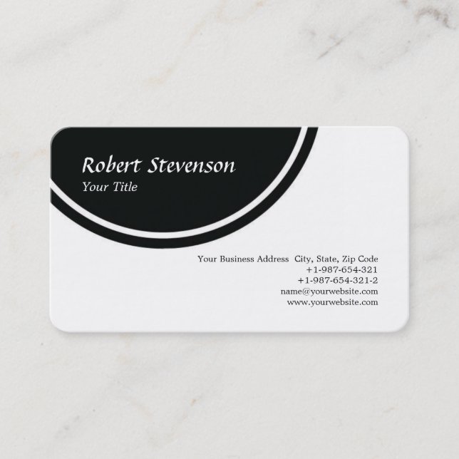 Chic Script Black & White Minimalist Design Business Card (Front)