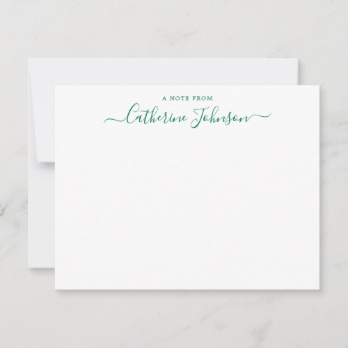Chic Script Calligraphy A Note From Forest Green
