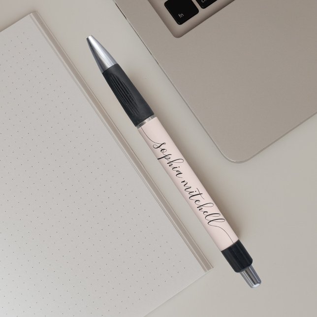 Chic Script Calligraphy Blush Pink Pen (Creator Uploaded)