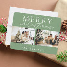 Chic Script Calligraphy Merry Christmas Two Photo