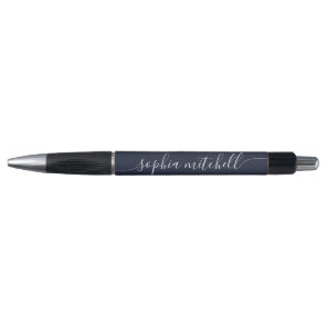 Chic Script Calligraphy Navy Blue Pen