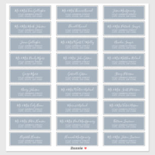 Chic Script Dusty Blue Guest Address Labels
