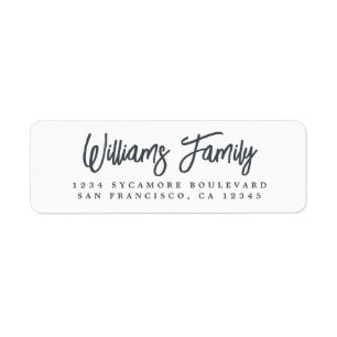 Chic Script Family Name Return Address Label