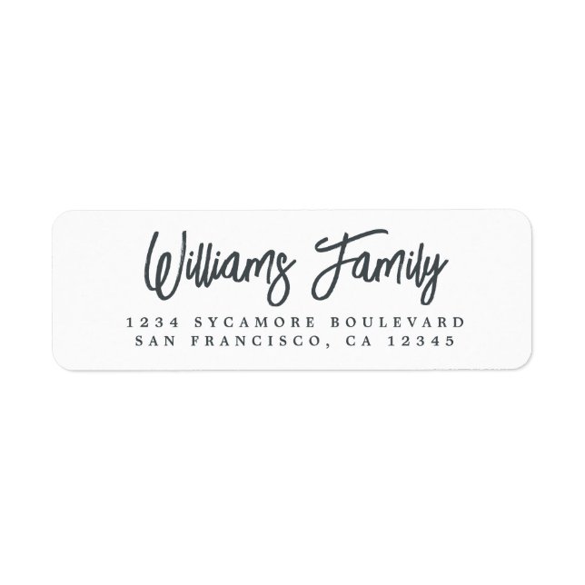 Chic Script Family Name Return Address Label (Front)