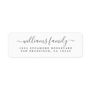 Chic Script Family Name Return Address Label