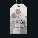 Chic Script Faux Vellum Effect Photo Save The Date Gift Tags<br><div class="desc">Modern and elegant design printed Chic Script Faux Vellum Effect Photo Save The Date Gift Tags that can be customized with your text. Please click the "Customize it" button and use our design tool to modify this template. Check out the Graphic Art Design store for other products that match this...</div>