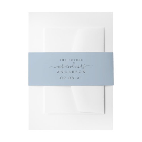 Chic Script Future Mr Mrs Gray Wedding Invitation Belly Band