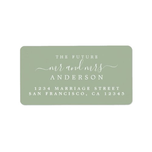 Chic Script Future Mr Mrs Green Return Address Label