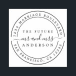 Chic Script Future Mr Mrs Round Return Address Rubber Stamp<br><div class="desc">Chic, modern and simple wedding round return address stamp with the text the future Mr and Mrs in off-black elegant script. Simply add your name and address. Exclusively designed for you by Happy Dolphin Studio. If you need any help or matching products please contact us at happydolphinstudio@outlook.com. We're happy to...</div>
