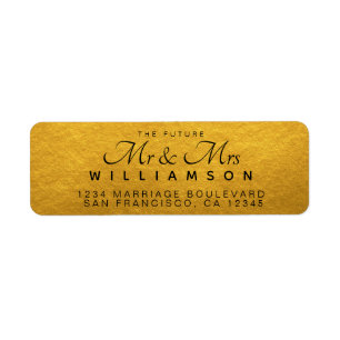 Chic Script Future Mr Mrs Wedding Address Label
