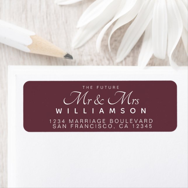 Chic Script Future Mr Mrs Wedding Address Label (Insitu)