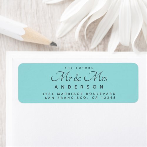 Chic Script Future Mr Mrs Wedding Address Label