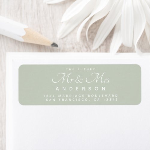 Chic Script Future Mr Mrs Wedding Address Label