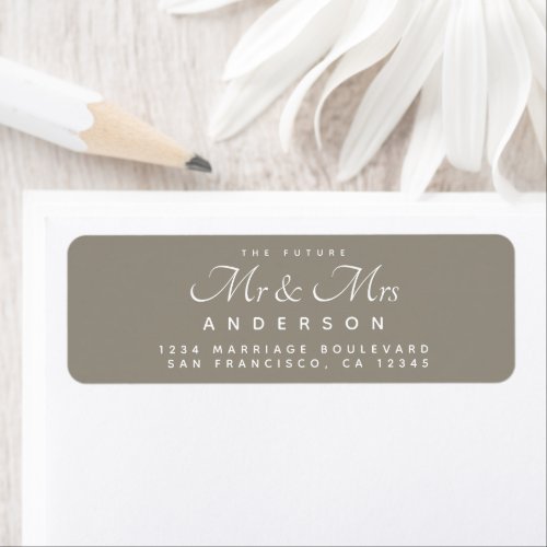 Chic Script Future Mr Mrs Wedding Address Label