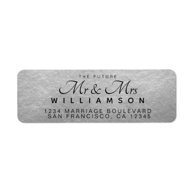 Chic Script Future Mr Mrs Wedding Address Label (Front)