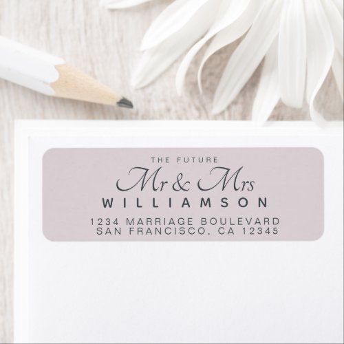 Chic Script Future Mr Mrs Wedding Address Label