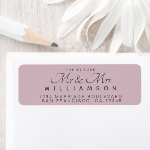 Chic Script Future Mr Mrs Wedding Address Label