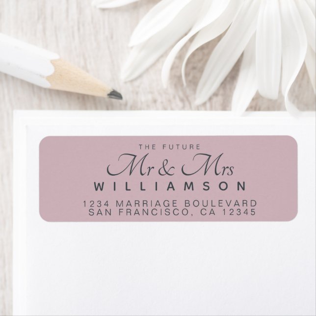 Chic Script Future Mr Mrs Wedding Address Label (Insitu)