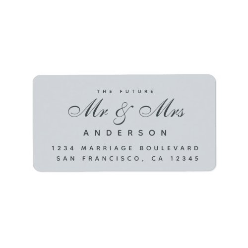 Chic Script Future Mr Mrs Wedding Address Label