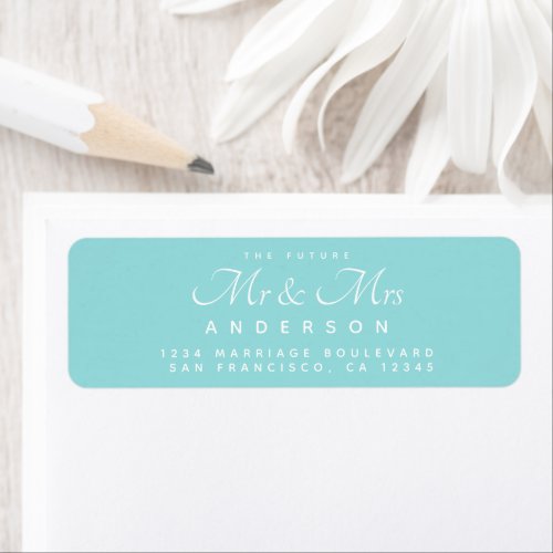 Chic Script Future Mr Mrs Wedding Address Label