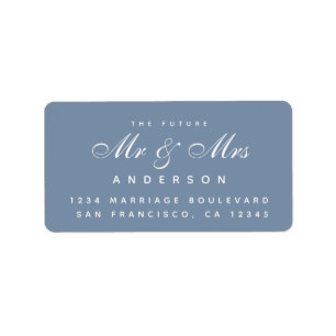 Chic Script Future Mr Mrs Wedding Address Label